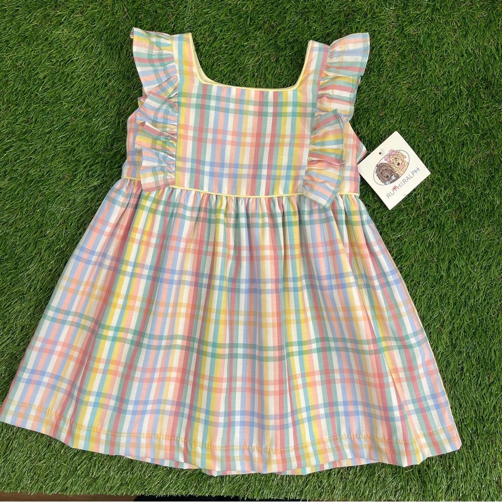 NWT Ruth and Ralph Plaid Colorful Hazel Dress 2T